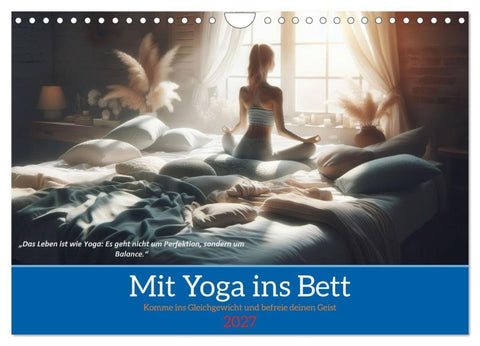 Mit Yoga ins Bett (Wandkalender 2027 DIN A4 quer), CALVENDO Monatskalender