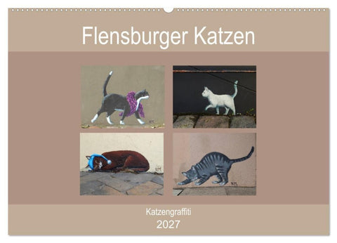 Flensburger Katzen (Wandkalender 2027 DIN A2 quer), CALVENDO Monatskalender