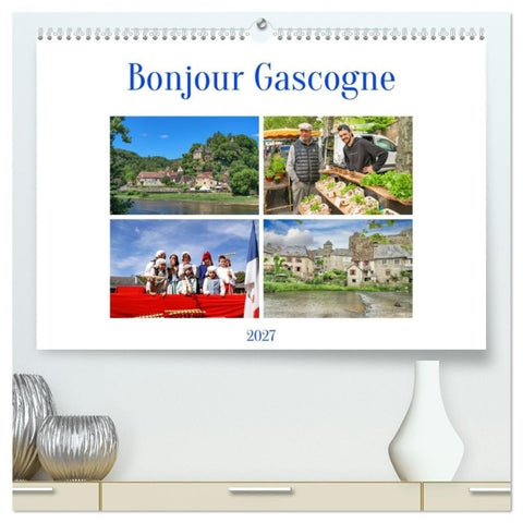 Bonjour Gascogne (hochwertiger Premium Wandkalender 2027 DIN A2 quer), Kunstdruck in Hochglanz