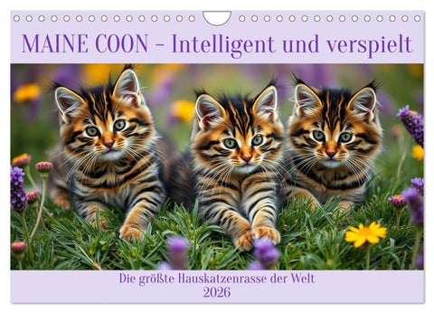 Maine Coon - Intelligent und verspielt (Wandkalender 2026 DIN A4 quer), CALVENDO Monatskalender