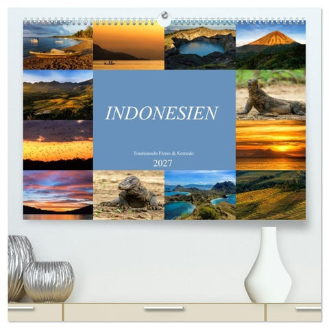 Indonesien - Inselparadies Flores & Komodo (hochwertiger Premium Wandkalender 2027 DIN A2 quer), Kunstdruck in Hochglanz