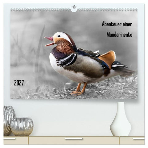 Abenteuer einer Mandarinente (hochwertiger Premium Wandkalender 2027 DIN A2 quer), Kunstdruck in Hochglanz