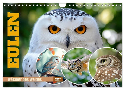 EULEN Wächter des Waldes (Wandkalender 2027 DIN A4 quer), CALVENDO Monatskalender