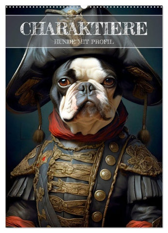 CHARAKTIERE Hunde mit Profil (Wandkalender 2027 DIN A2 hoch), CALVENDO Monatskalender