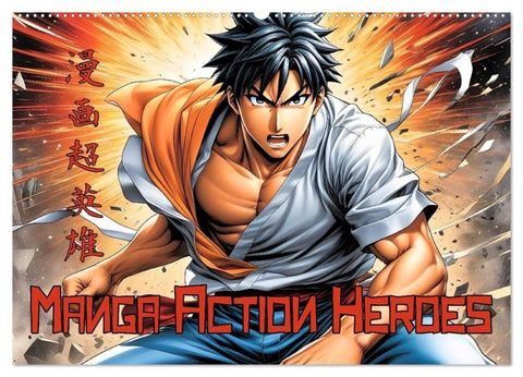 Manga Action Heroes (Wandkalender 2027 DIN A2 quer), CALVENDO Monatskalender