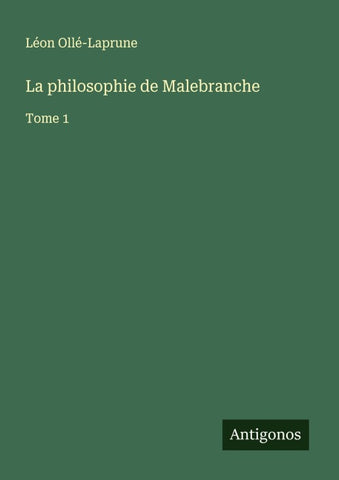 La philosophie de Malebranche