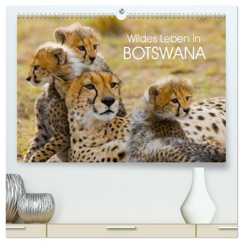 Wildes Leben in Botswana (hochwertiger Premium Wandkalender 2027 DIN A2 quer), Kunstdruck in Hochglanz