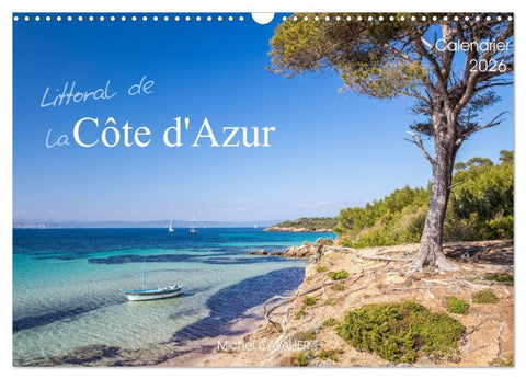 Littoral de la Côte d'Azur (Calendrier mural 2026 DIN A3 vertical), CALVENDO calendrier mensuel