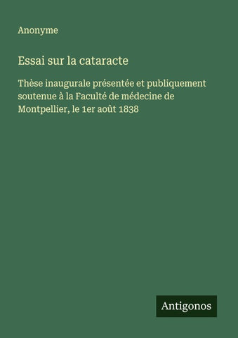 Essai sur la cataracte