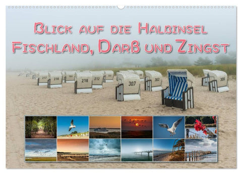 Blick auf die Halbinsel Fischland, Darß und Zingst (Wandkalender 2026 DIN A2 quer), CALVENDO Monatskalender