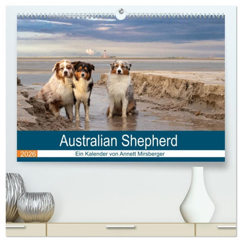 Australian Shepherd 2026 (hochwertiger Premium Wandkalender 2026 DIN A2 quer), Kunstdruck in Hochglanz