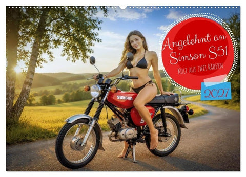 Angelehnt an Simson S51 (Wandkalender 2027 DIN A2 quer), CALVENDO Monatskalender