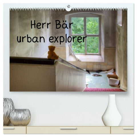Herr Bär urban explorer (hochwertiger Premium Wandkalender 2027 DIN A2 quer), Kunstdruck in Hochglanz