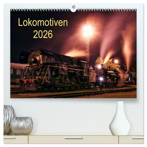 Lokomotiven 2026 (hochwertiger Premium Wandkalender 2026 DIN A2 quer), Kunstdruck in Hochglanz