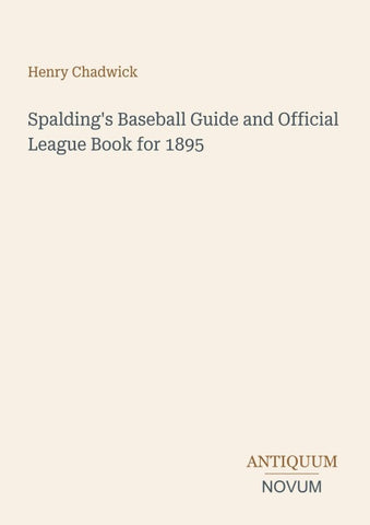 Spalding's Baseball Guide and Official League Book for 1895