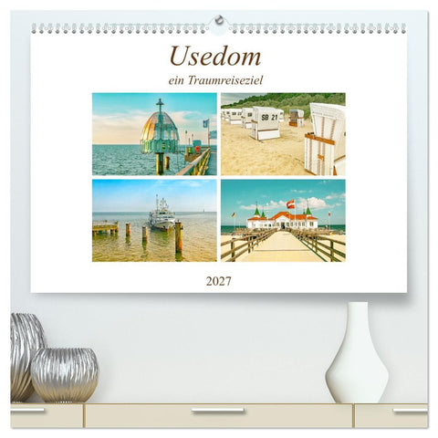 Usedom - ein Traumreiseziel (hochwertiger Premium Wandkalender 2027 DIN A2 quer), Kunstdruck in Hochglanz