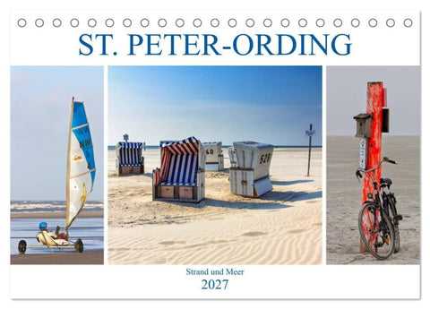 ST. PETER ORDING Strand und Meer (Tischkalender 2027 DIN A5 quer), CALVENDO Monatskalender