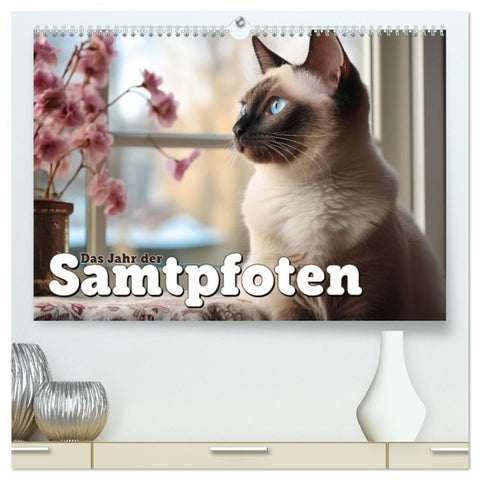 Das Jahr der Samtpfoten (hochwertiger Premium Wandkalender 2026 DIN A2 quer), Kunstdruck in Hochglanz