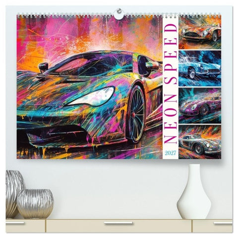 Neon Speed (hochwertiger Premium Wandkalender 2027 DIN A2 quer), Kunstdruck in Hochglanz