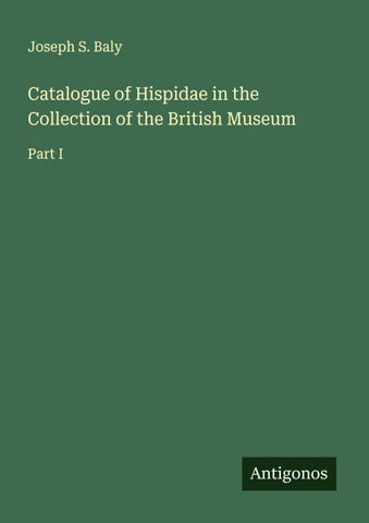 Catalogue of Hispidae in the Collection of the British Museum
