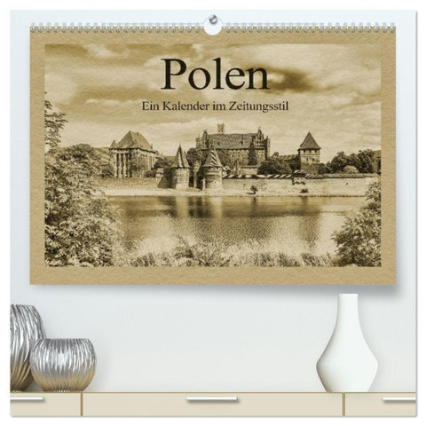 Polen - Ein Kalender im Zeitungsstil (hochwertiger Premium Wandkalender 2026 DIN A2 quer), Kunstdruck in Hochglanz