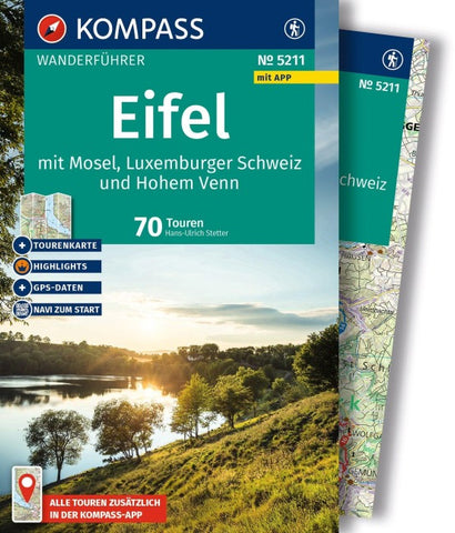 KOMPASS Wanderführer Eifel mit Mosel, Luxemburger Schweiz und Hohem Venn, 70 Touren mit Extra-Tourenkarte