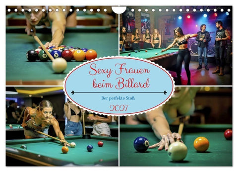Sexy Frauen beim Billard (Wandkalender 2027 DIN A4 quer), CALVENDO Monatskalender