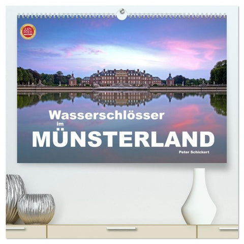 Wasserschlösser im Münsterland (hochwertiger Premium Wandkalender 2027 DIN A2 quer), Kunstdruck in Hochglanz