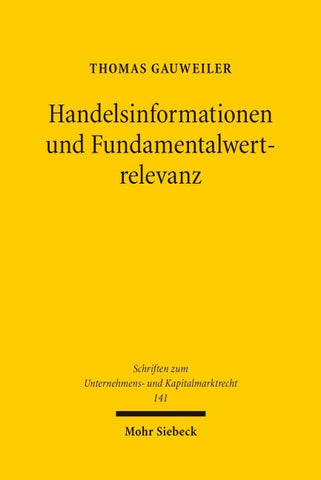 Handelsinformationen und Fundamentalwertrelevanz