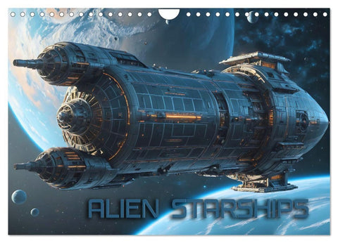 Alien Starships (Wandkalender 2026 DIN A4 quer), CALVENDO Monatskalender