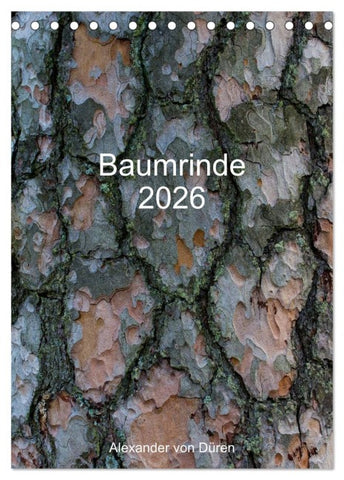 Baumrinde 2026 (Tischkalender 2026 DIN A5 hoch), CALVENDO Monatskalender