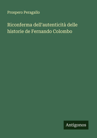 Riconferma dell'autenticità delle historie de Fernando Colombo