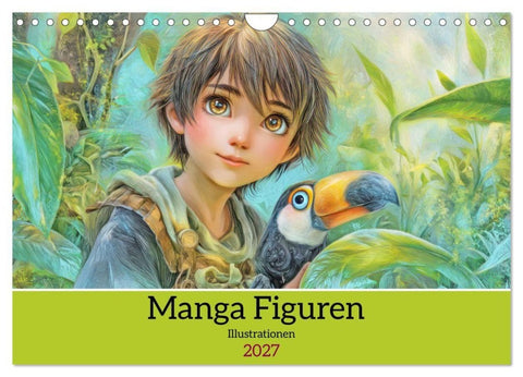 Manga Figuren - Illustrationen (Wandkalender 2027 DIN A4 quer), CALVENDO Monatskalender
