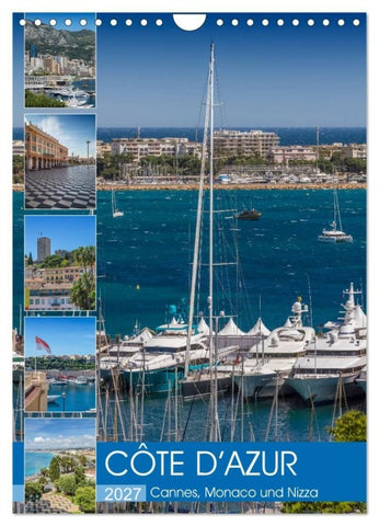 CÔTE D'AZUR Cannes, Monaco und Nizza (Wandkalender 2027 DIN A4 hoch), CALVENDO Monatskalender
