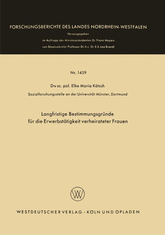 Langfristige Bestimmungsgründe für die Erwerbstätigkeit verheirateter Frauen