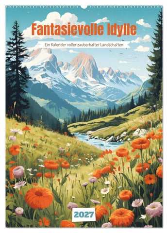 Fantasievolle Idylle (Wandkalender 2027 DIN A2 hoch), CALVENDO Monatskalender