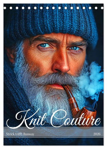 Knit Couture - Strick trifft Runway (Tischkalender 2026 DIN A5 hoch), CALVENDO Monatskalender