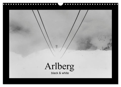 Arlberg black and white (Wandkalender 2027 DIN A3 quer), CALVENDO Monatskalender