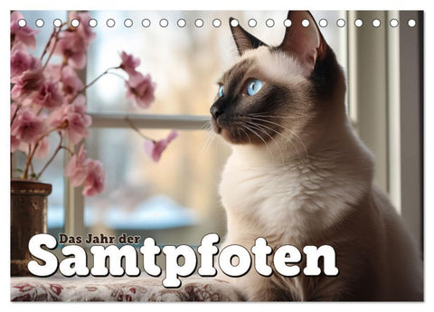 Das Jahr der Samtpfoten (Tischkalender 2026 DIN A5 quer), CALVENDO Monatskalender