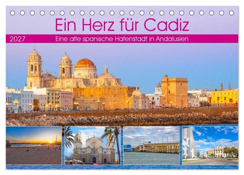 Ein Herz für Cadiz (Tischkalender 2027 DIN A5 quer), CALVENDO Monatskalender