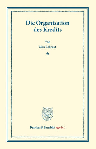 Die Organisation des Kredits