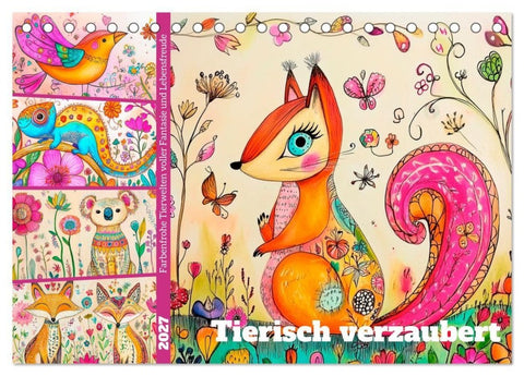 Tierisch verzaubert (Tischkalender 2027 DIN A5 quer), CALVENDO Monatskalender