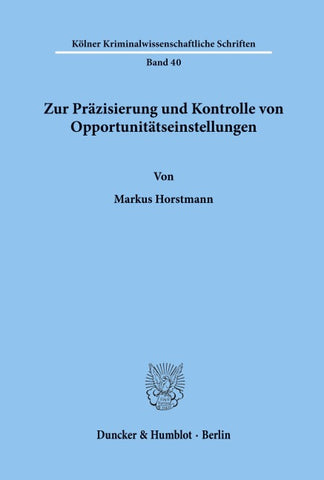 Zur Präzisierung und Kontrolle von Opportunitätseinstellungen.