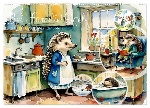 Bei Familie Igel (Wandkalender 2026 DIN A2 quer), CALVENDO Monatskalender