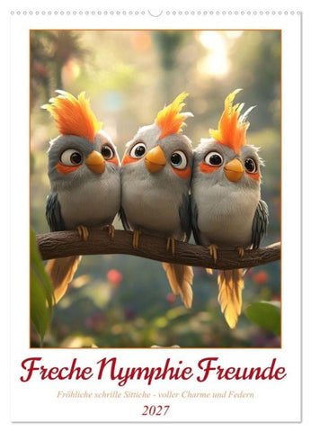 Freche Nymphie Freunde (Wandkalender 2027 DIN A2 hoch), CALVENDO Monatskalender