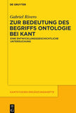 Zur Bedeutung des Begriffs Ontologie bei Kant