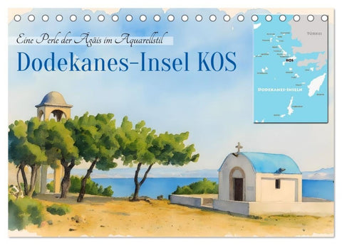 Dodekanes-Insel Kos (Tischkalender 2027 DIN A5 quer), CALVENDO Monatskalender