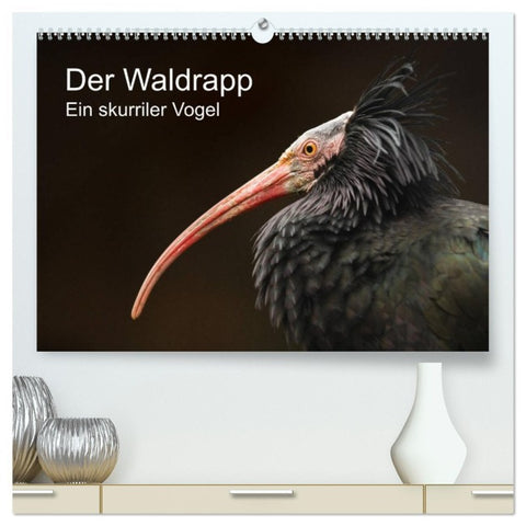 Der Waldrapp - Ein skurriler Vogel (hochwertiger Premium Wandkalender 2026 DIN A2 quer), Kunstdruck in Hochglanz