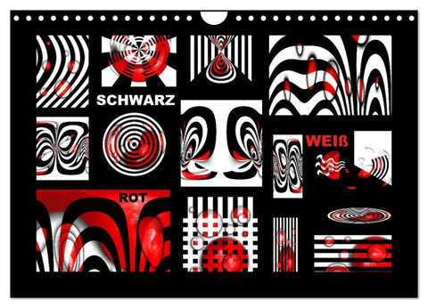 SCHWARZ, WEIß, ROT (Wandkalender 2026 DIN A4 quer), CALVENDO Monatskalender