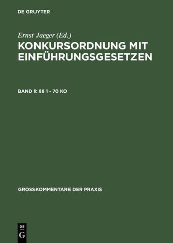 Konkursordnung mit Einführungsgesetzen / §§ 1 - 70 KO